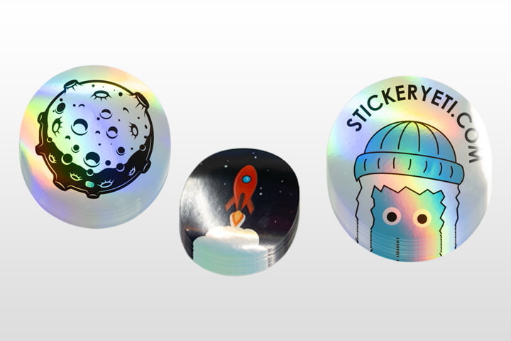 Holografische Aufkleber mit rundem Ausschnitt